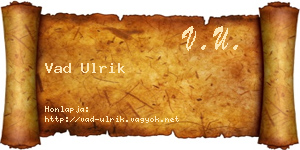 Vad Ulrik névjegykártya